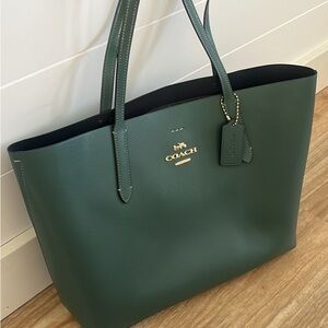 Coach Dark Teal Leather Tote